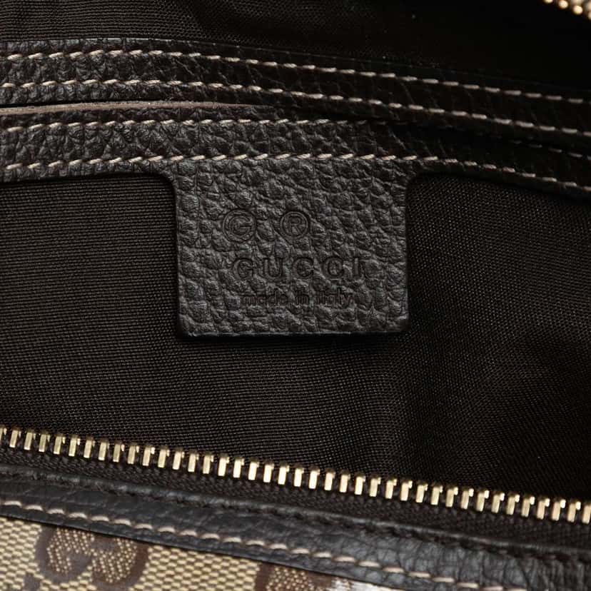 Gucci Medium GG Crystal Joy Boston Bag Brown Canvas Good condition - Box View