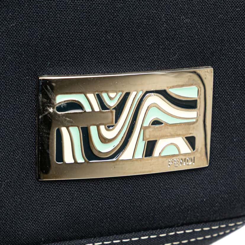 Fendi Canvas FF Marble Shoulder Bag Blue Canvas Good condition - Box View