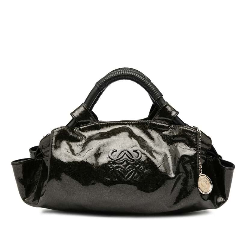 Loewe Patent Glitter Aire Black Leather Good condition - Front View