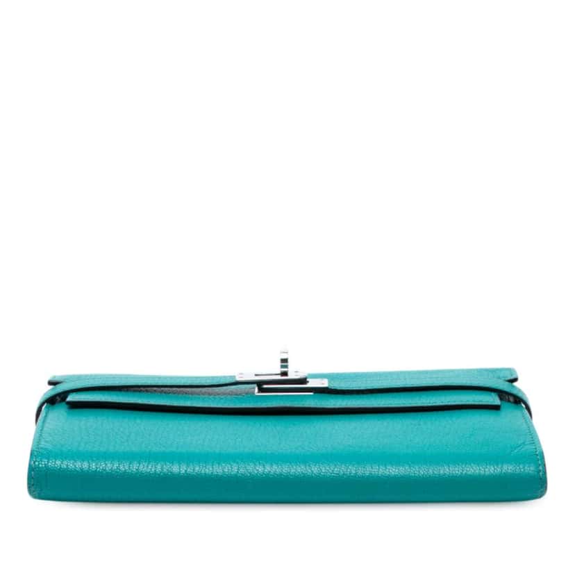 Hermès Chevre Mysore Kelly Longue Wallet Blue Leather Fair condition - Inside View