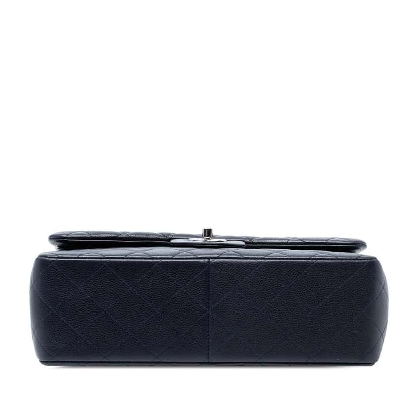 Chanel Jumbo Classic Caviar Double Flap Blue Leather Good condition - Inside View