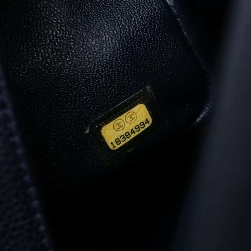 Chanel Jumbo Classic Caviar Double Flap Blue Leather Good condition - Box View