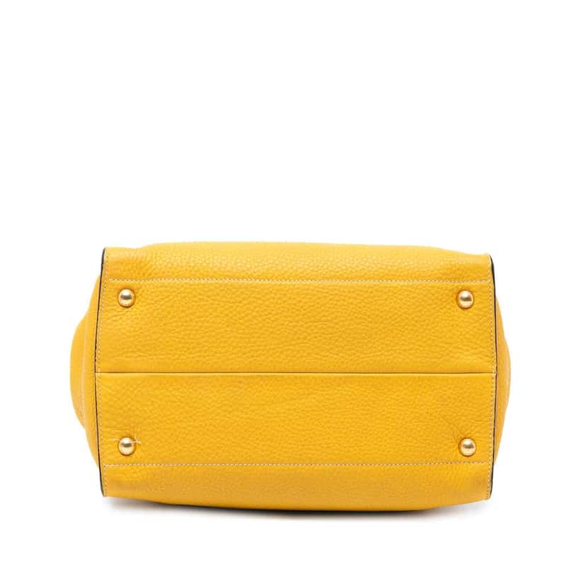 Prada Vitello Daino Open Convertible Tote Yellow Leather Good condition - Inside View
