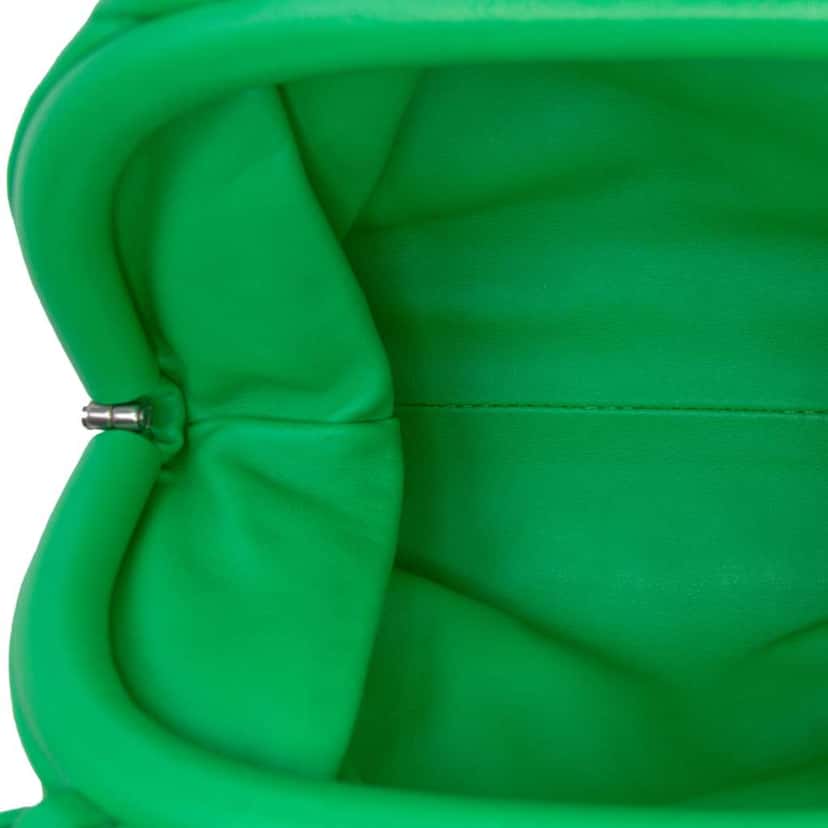 Bottega Veneta Lambskin The Mini Pouch Crossbody Green Leather Good condition - Model View