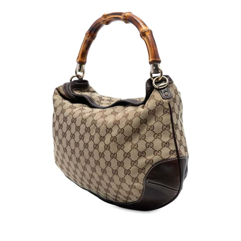 Gucci GG Canvas Peggy Satchel Brown Canvas Good condition - Back View