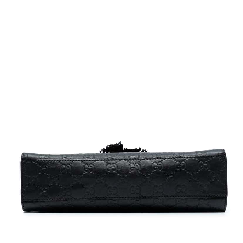 Gucci Medium Guccissima Emily Shoulder Bag Black Leather Good condition - Inside View