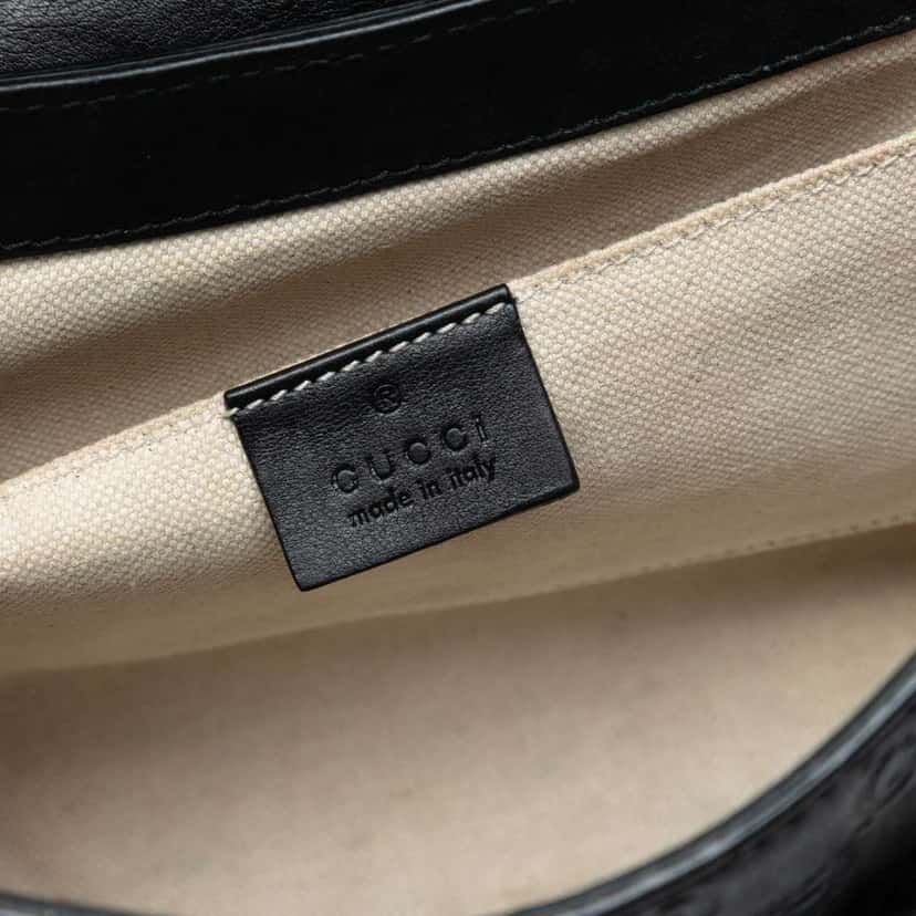 Gucci Medium Guccissima Emily Shoulder Bag Black Leather Good condition - Box View