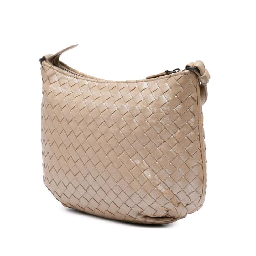 Bottega Veneta Nappa Intrecciato Crossbody Gold Leather Good condition - Back View