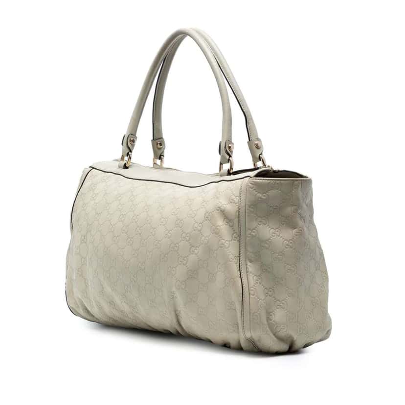 Gucci Guccissima Abbey D Ring Tote White Leather Very good condition - Back View