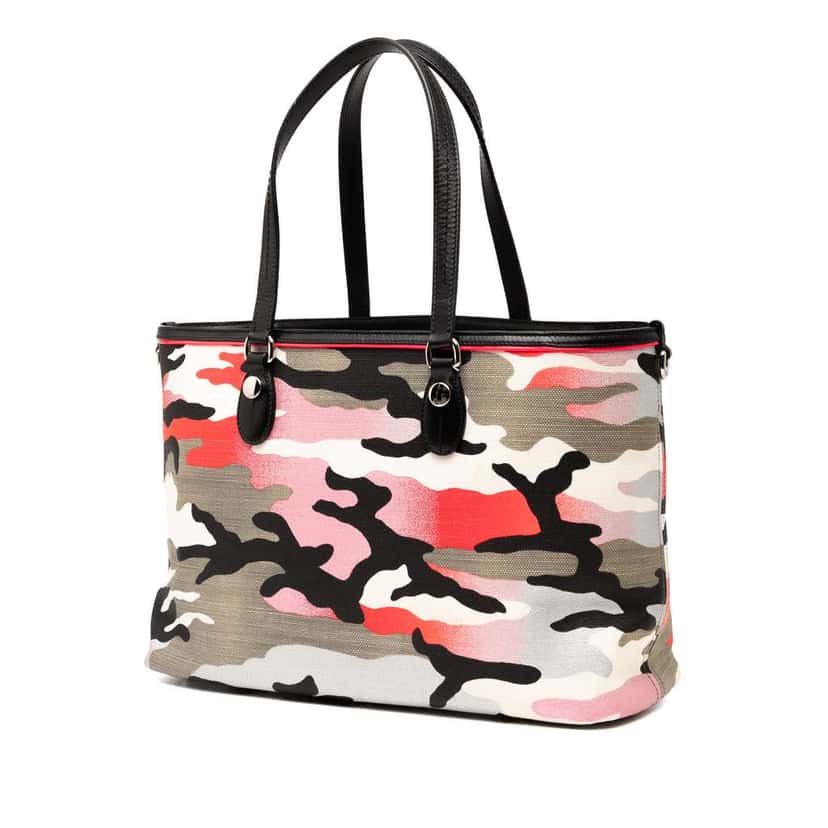 Dior Anselm Reyle Medium Canvas Camouflage Tote Grey Canvas Good condition - Back View