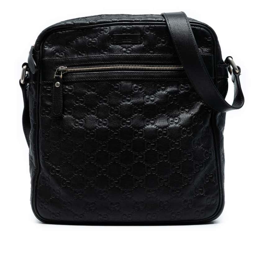 Gucci Guccissima Crossbody Black Leather Good condition - Front View