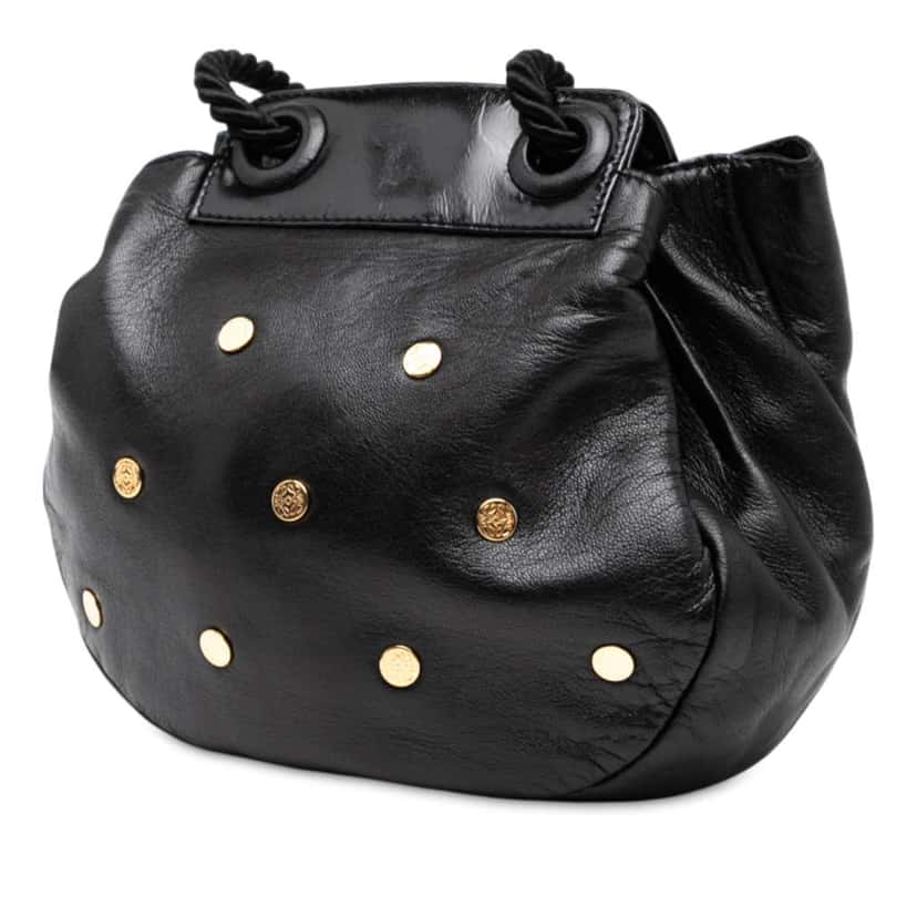 Loewe Studded Leather Drawstring Crossbody Black Leather Good condition - Back View