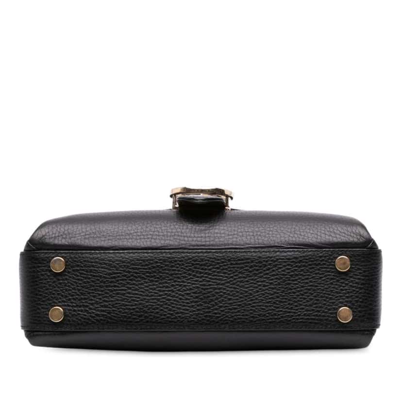 Gucci Small Dollar Calf Interlocking G Satchel Black Leather Good condition - Inside View