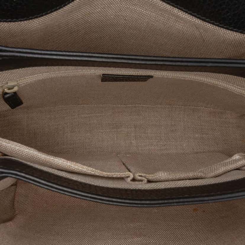 Gucci Small Dollar Calf Interlocking G Satchel Black Leather Good condition - Model View