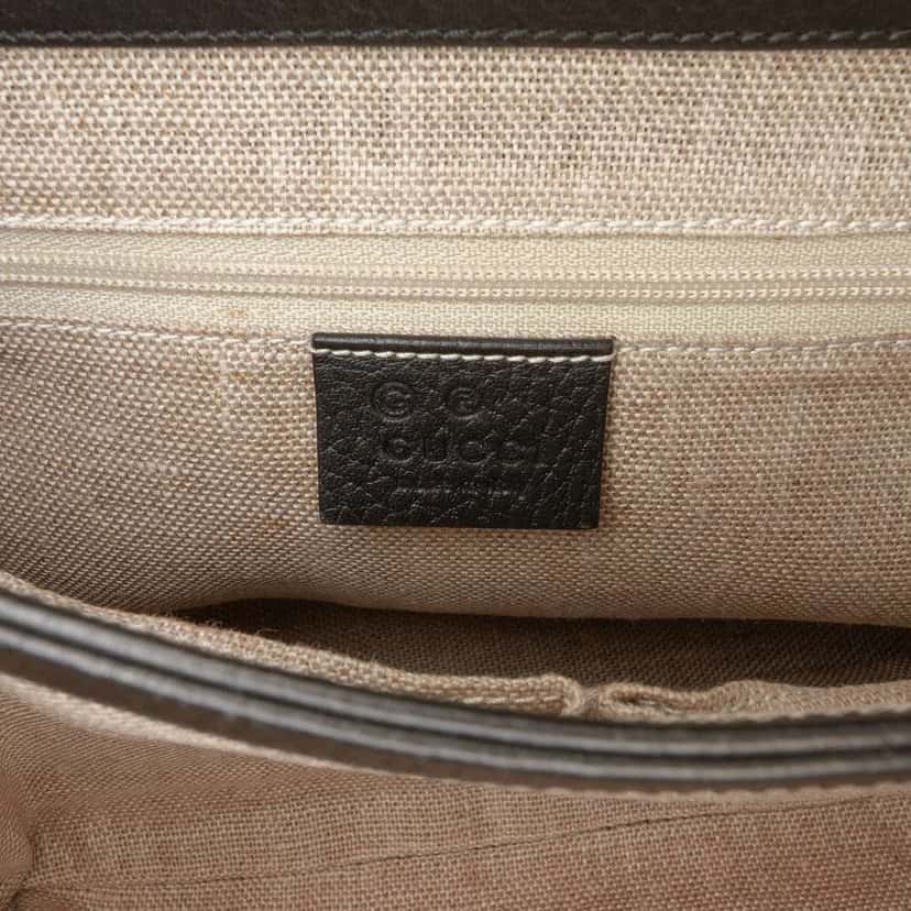 Gucci Small Dollar Calf Interlocking G Satchel Black Leather Good condition - Box View
