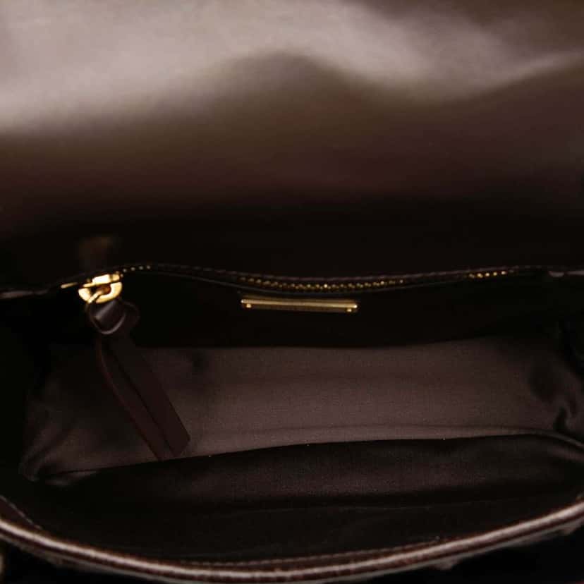 Miu Miu Nappa Chevron Patchwork Flap Brown Leather Good condition - Model View