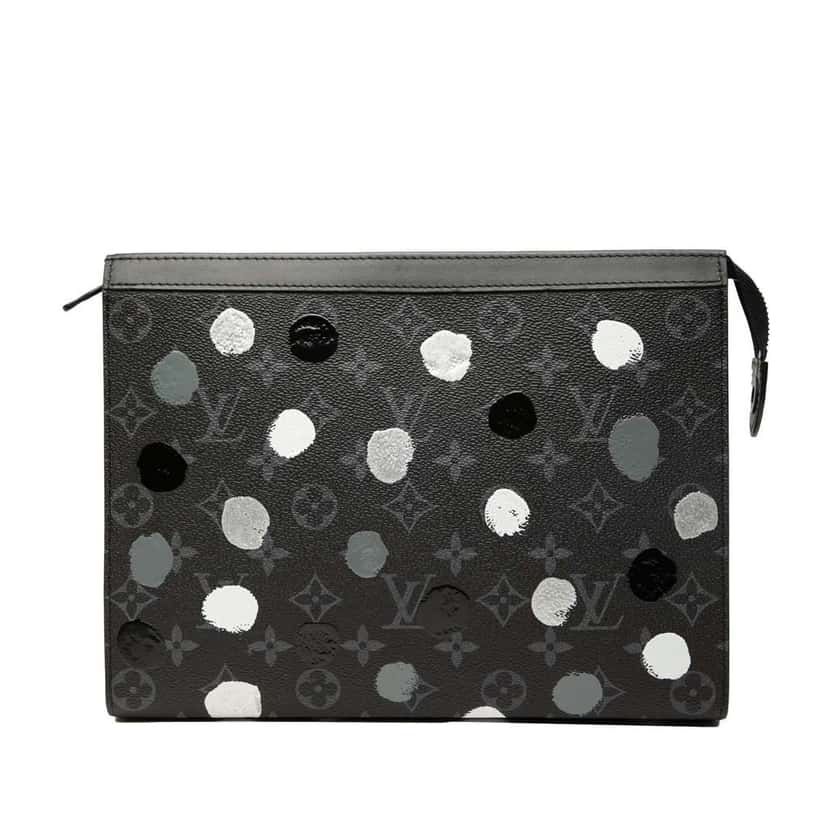 Louis Vuitton Yayoi Kusama Monogram Eclipse Pochette Voyage MM Black Good condition - Front View