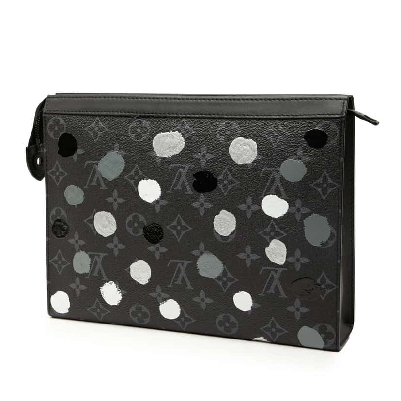Louis Vuitton Yayoi Kusama Monogram Eclipse Pochette Voyage MM Black Good condition - Back View