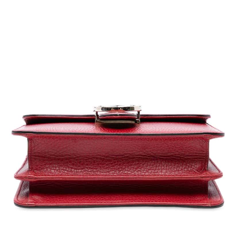 Gucci Small Dollar Calfskin Interlocking G Crossbody Red Leather Good condition - Inside View