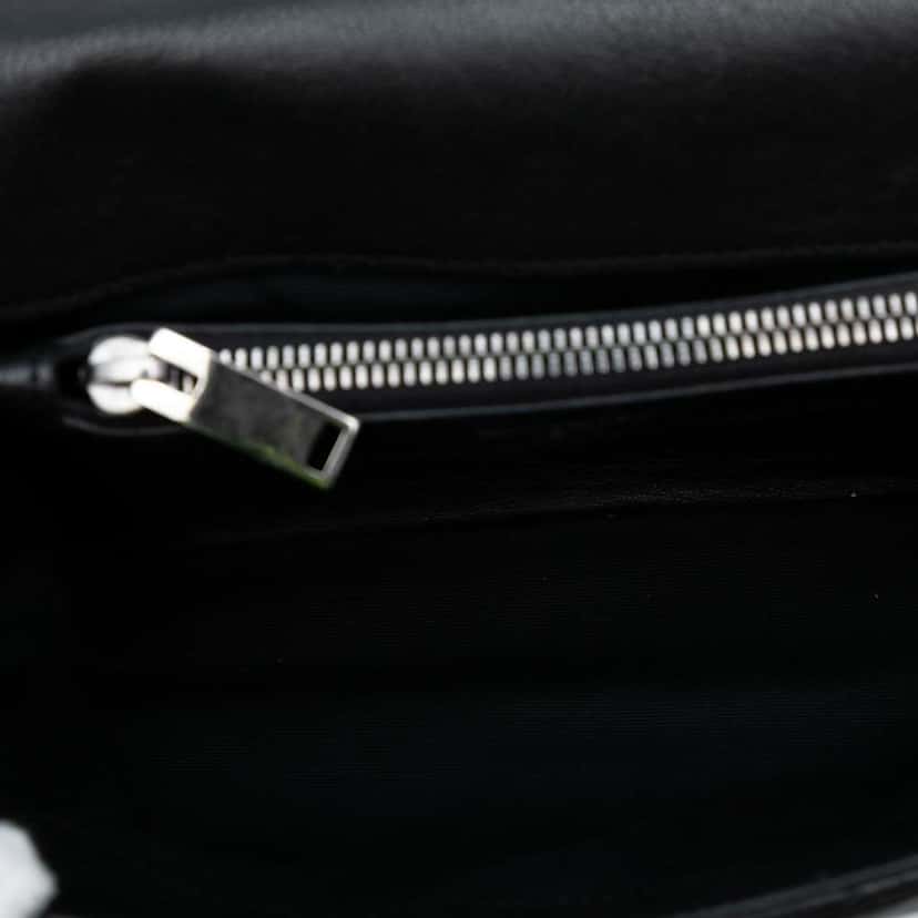 Saint Laurent Medium Quilted Chevron Sheepskin College Satchel Black Leather Good condition - Model View