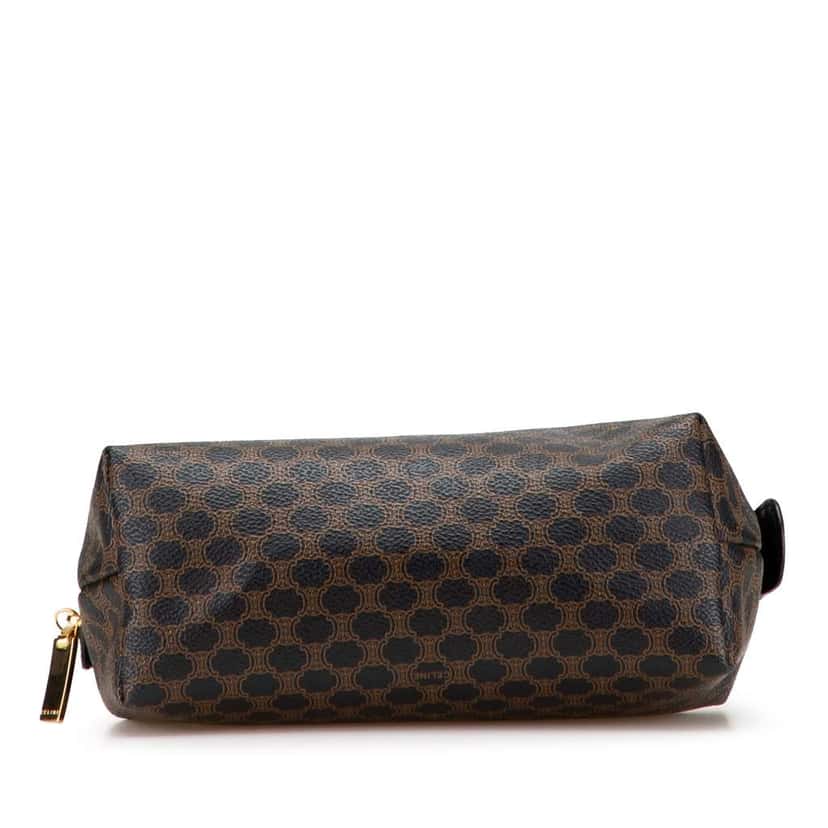 Celine Macadam Coated Canvas Cosmetic Pouch Brown Canvas Good condition - Inside View