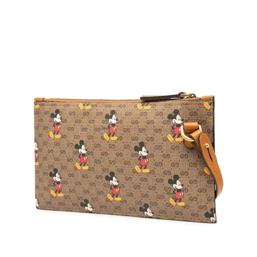Gucci Disney Micro GG Mickey Mouse Pouch Brown Canvas Good condition - Back View
