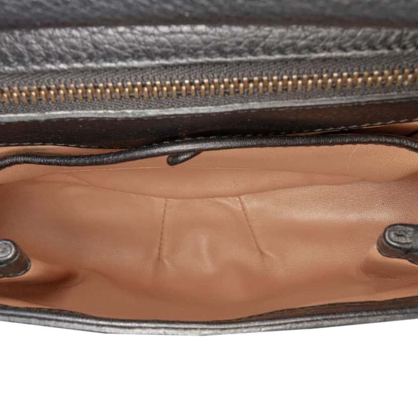 Gucci Small Leather Bamboo Nouveau Fringe Crossbody Black Leather Good condition - Model View
