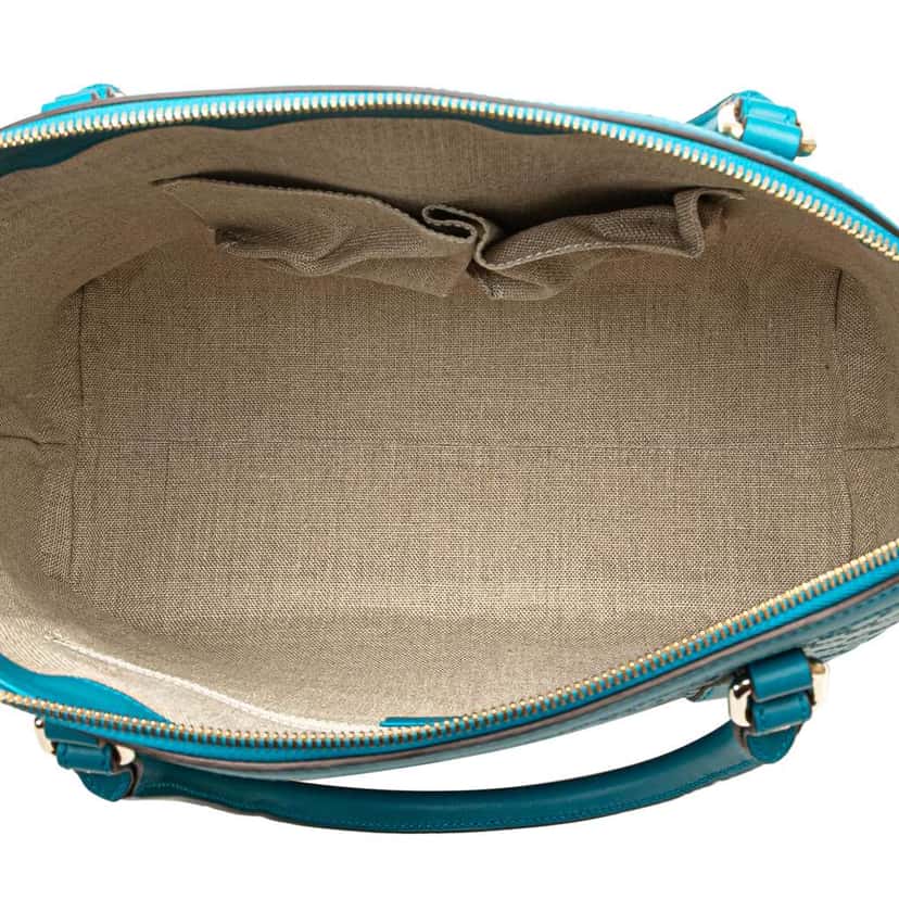 Gucci Large Microguccissima Dome Satchel Blue Leather Good condition - Model View