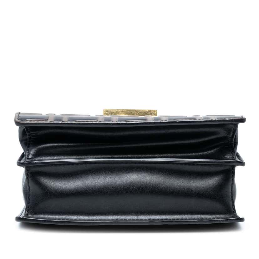 Fendi Small Zucca Embossed Leather Kan U Crossbody Brown Leather Good condition - Inside View