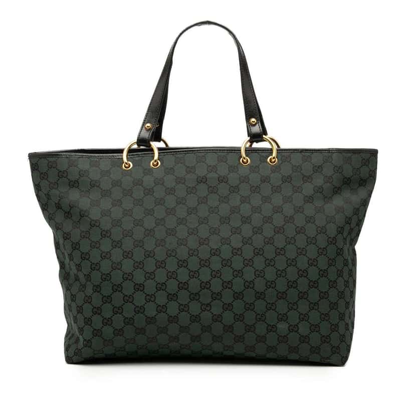Gucci GG Canvas Tote Green Canvas Good condition - Front View