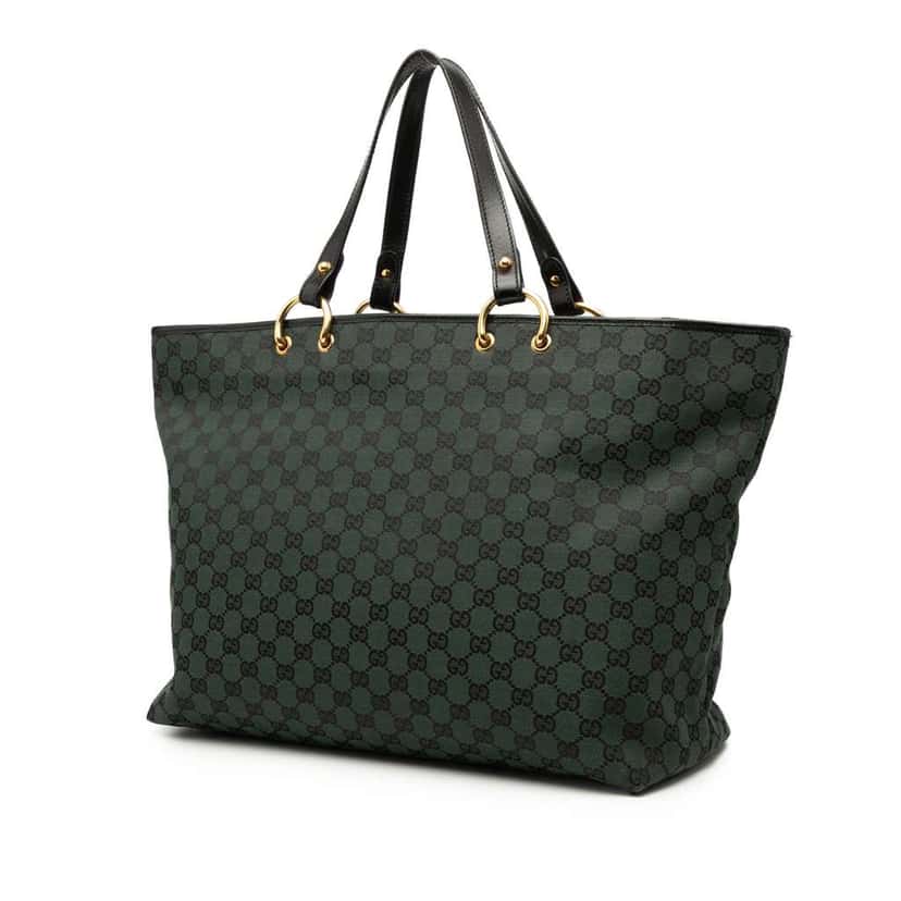 Gucci GG Canvas Tote Green Canvas Good condition - Back View