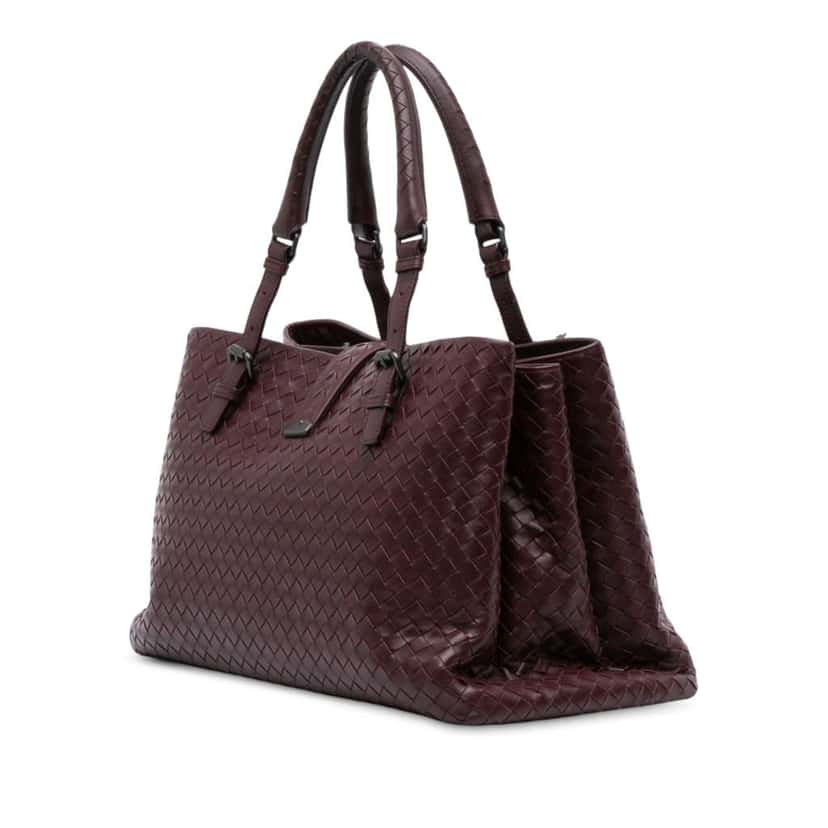 Bottega Veneta Medium Nappa Intrecciato Roma Tote Red Leather Good condition - Back View