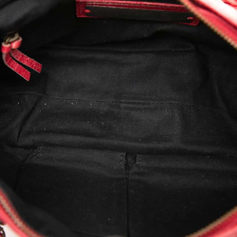 Balenciaga Lambskin Motocross Classic First Satchel Red Leather Good condition - Model View