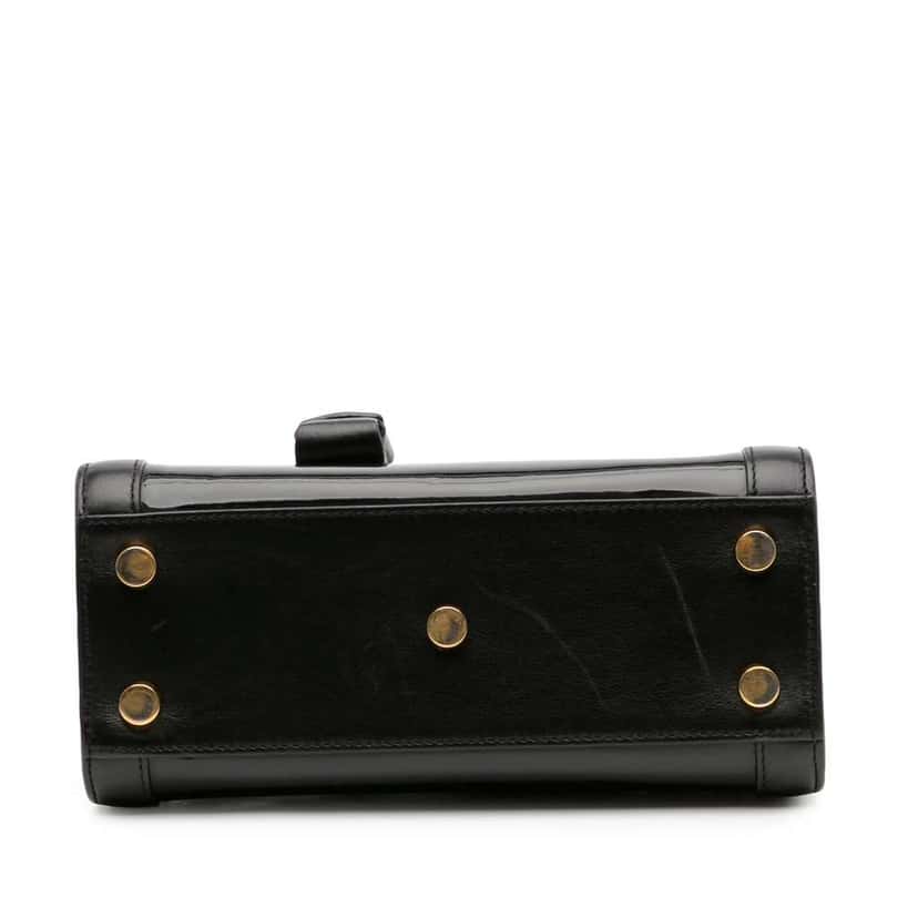 Saint Laurent Nano Patent and Calfskin Sac de Jour Satchel Black Leather Good condition - Inside View