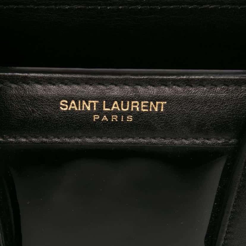 Saint Laurent Nano Patent and Calfskin Sac de Jour Satchel Black Leather Good condition - Box View