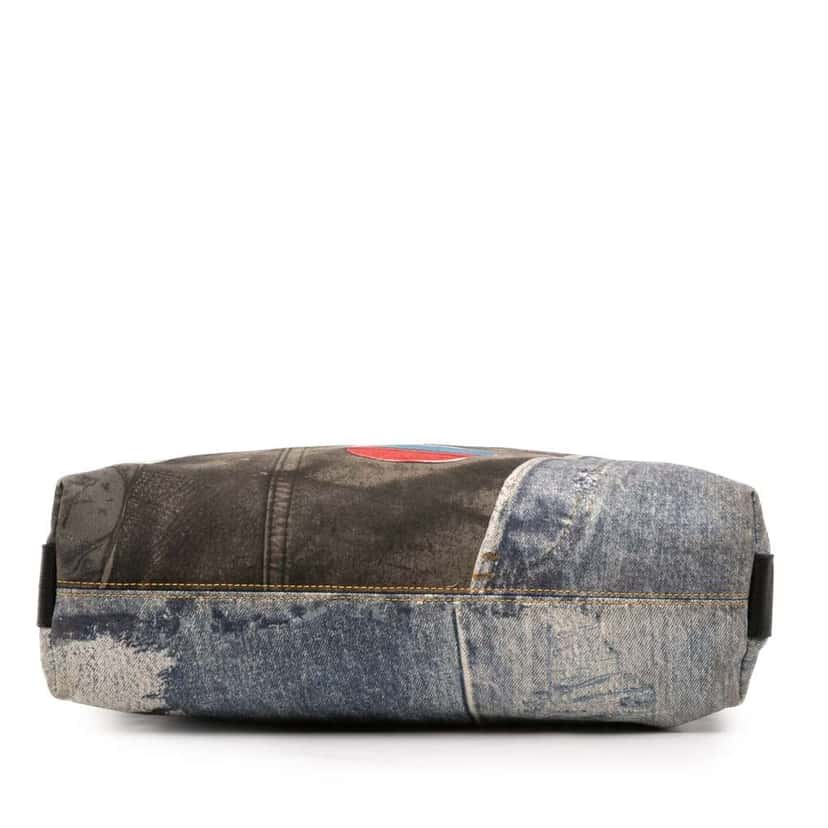 Dior Printed Denim Speedway Crossbody Blue Denim Good condition - Inside View