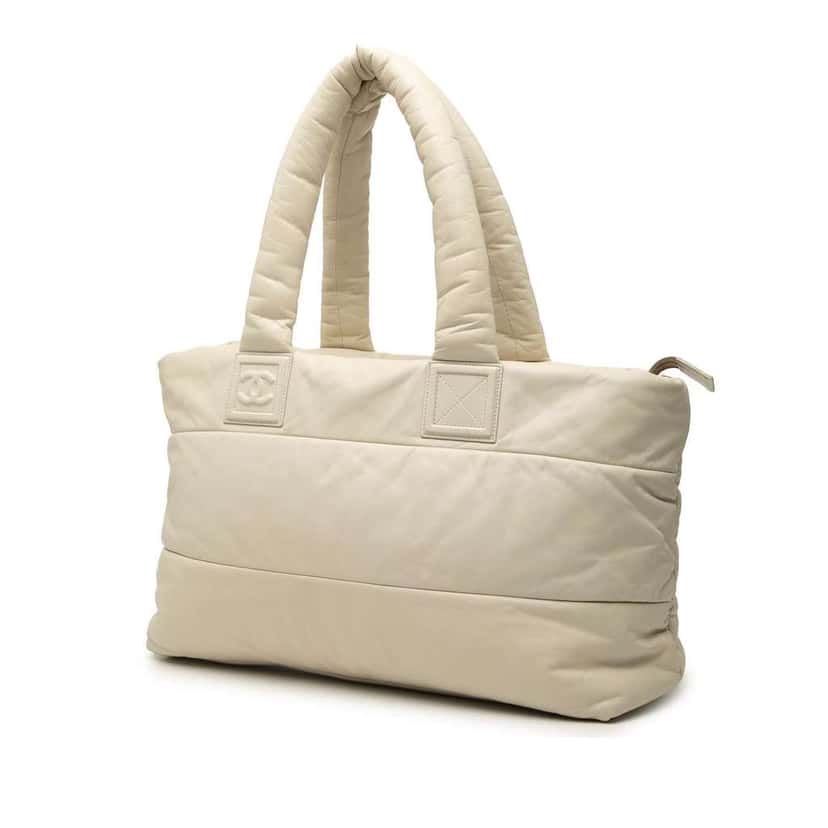 Chanel Medium Lambskin Coco Cocoon Tote White Leather Good condition - Back View