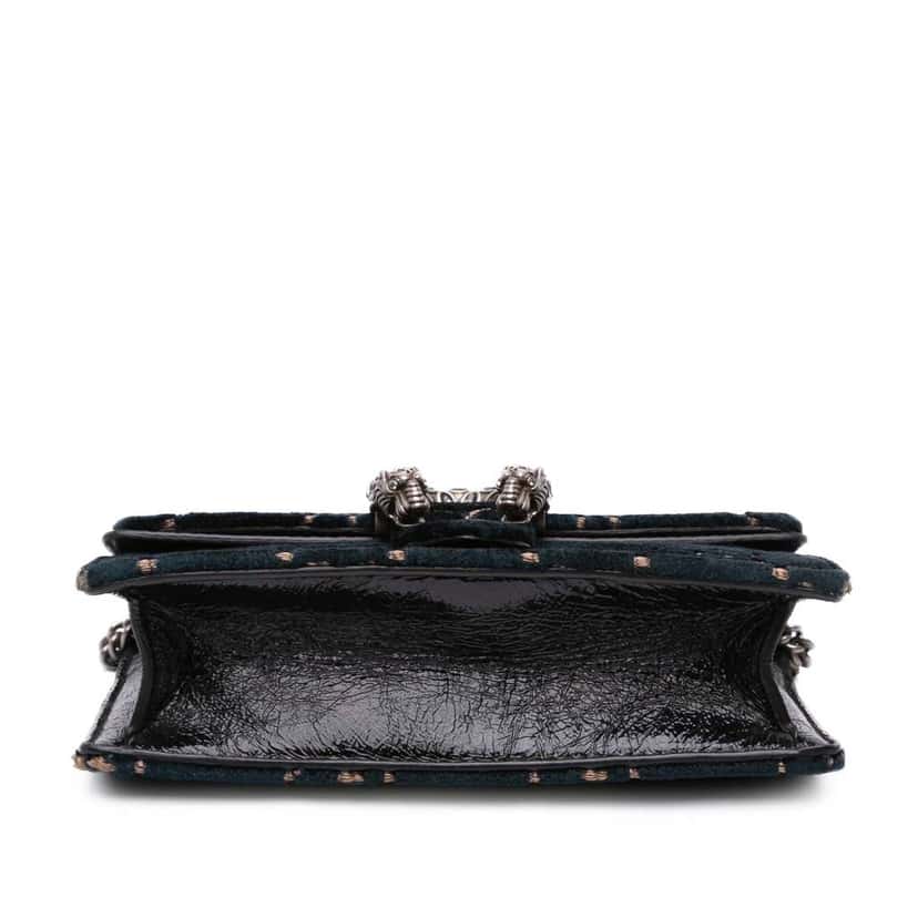 Gucci Mini GG Velvet Dionysus Crossbody Blue Velvet Good condition - Inside View