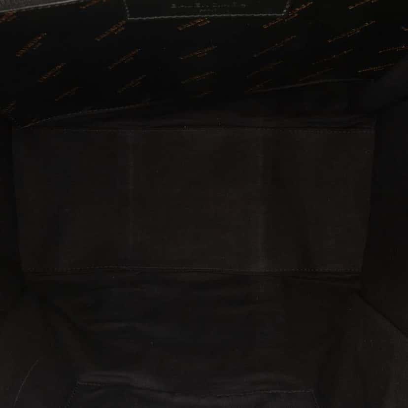 Balenciaga M Lambskin Allover Logo Bazar Shopper Satchel Black Leather Good condition - Model View