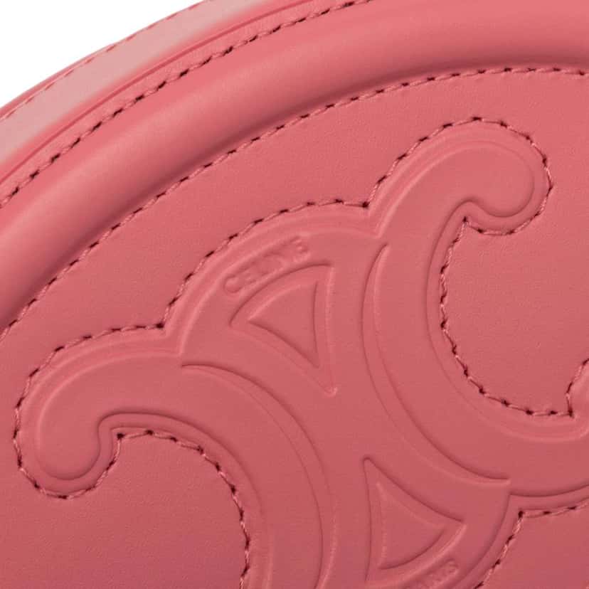 Celine Calfskin Cuir Triomphe Oval Handbag Pink Leather Good condition - Box View