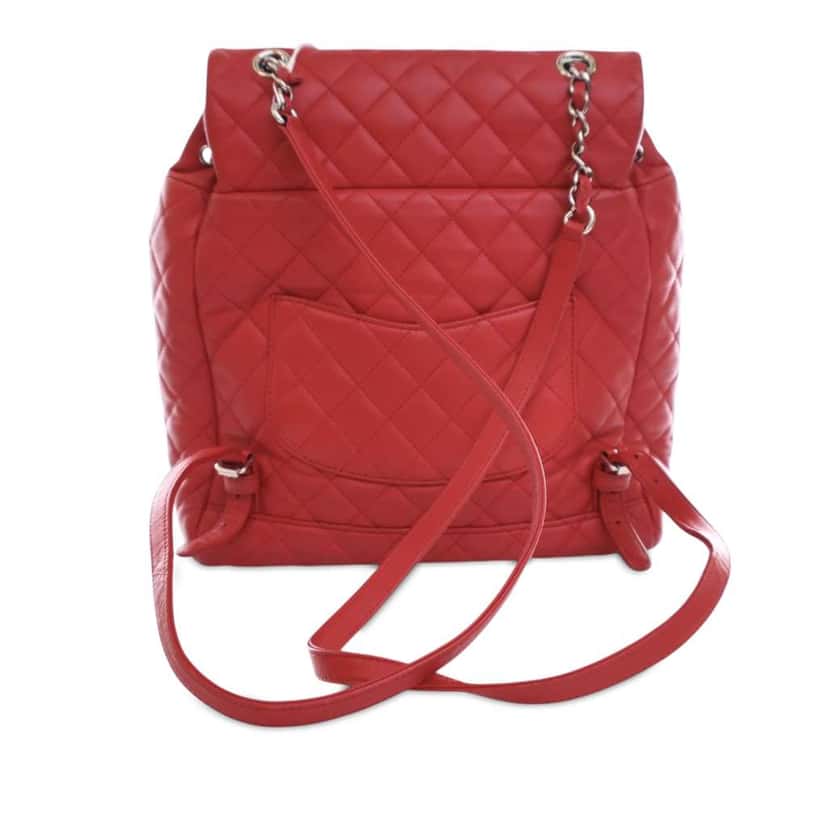 Chanel Medium Lambskin Urban Spirit Backpack Red Leather Good condition - Inside View
