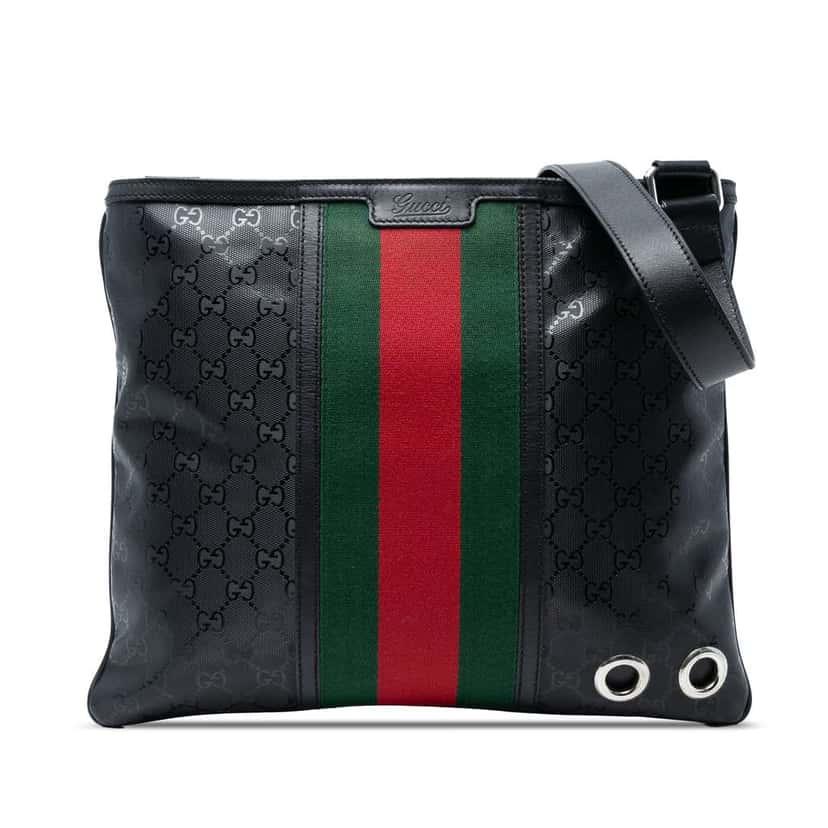 Gucci GG Imprime Web Crossbody Black Canvas Good condition - Front View