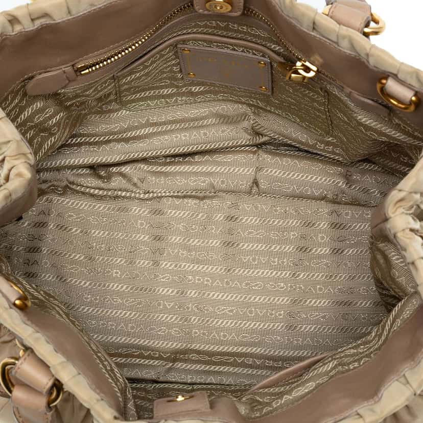 Prada Tessuto Gaufre Satchel Brown Good condition - Model View