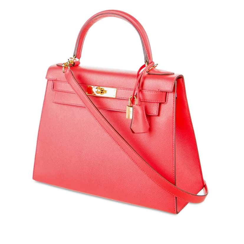 Hermès Epsom Kelly Sellier 28 Pink Leather Good condition - Back View
