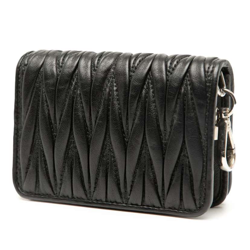 Miu Miu Mini Matelasse Nappa Miu Delice Crossbody Black Leather Good condition - Back View