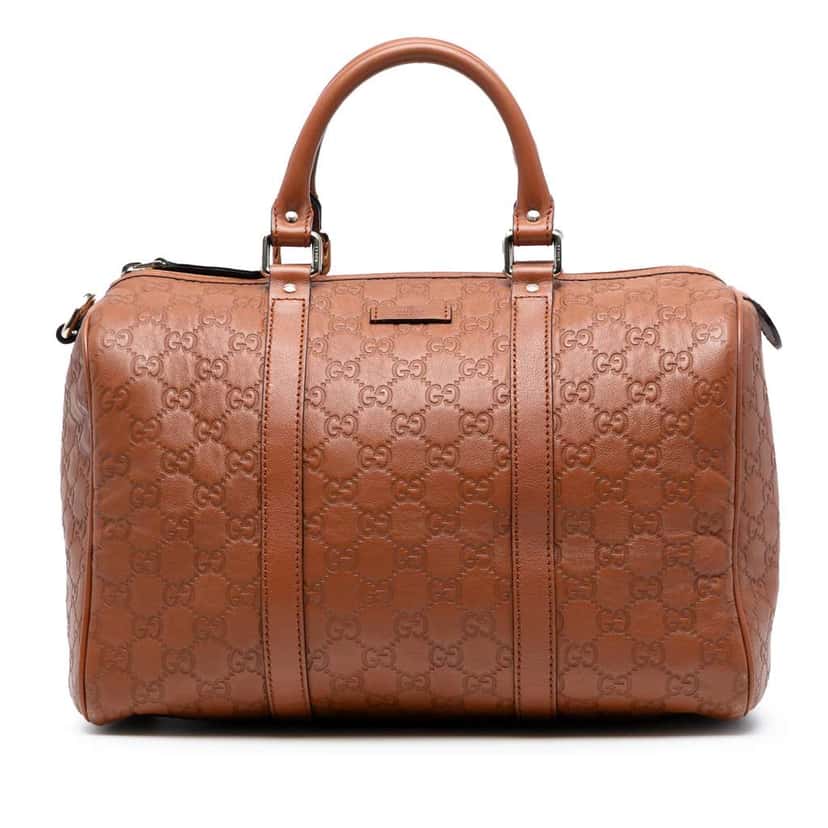 Gucci Medium Guccissima Joy Boston Bag Brown Leather Good condition - Front View
