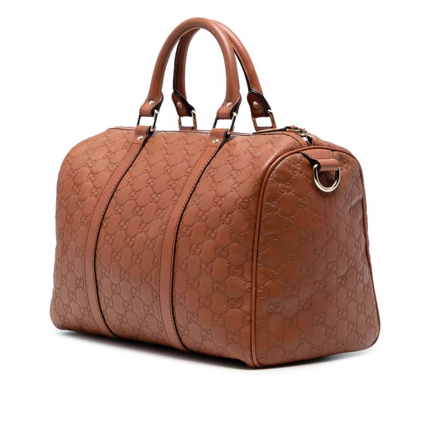 Gucci Medium Guccissima Joy Boston Bag Brown Leather Good condition - Back View