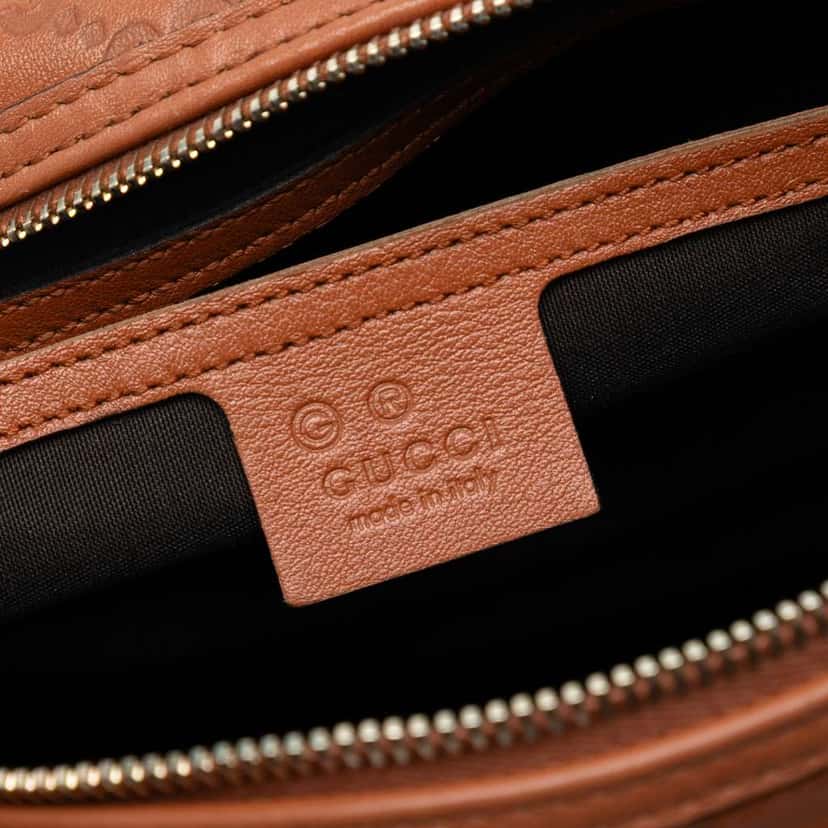 Gucci Medium Guccissima Joy Boston Bag Brown Leather Good condition - Box View