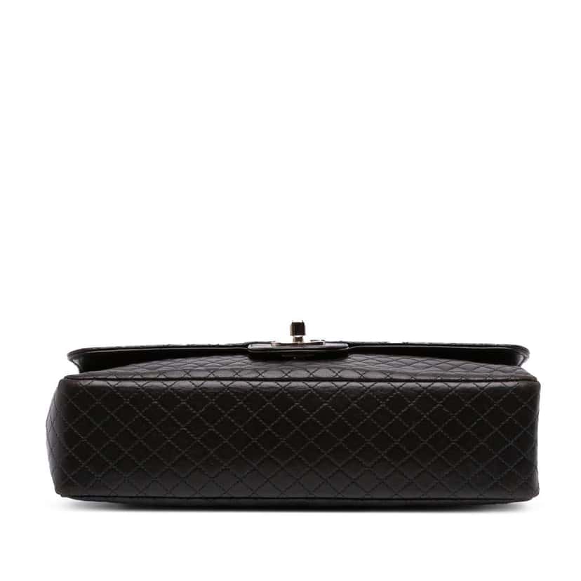 Chanel Medium Classic Microquilted Lambskin Single Flap Black Leather Good condition - Inside View