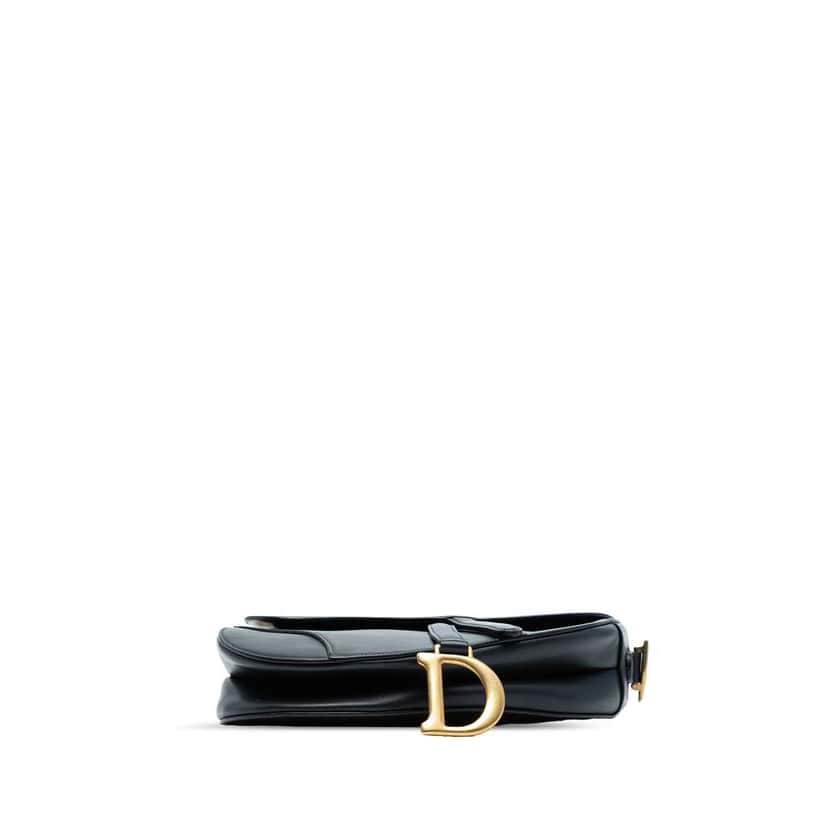 Dior Smooth Calfskin Saddle Bag Black Leather Good condition - Inside View